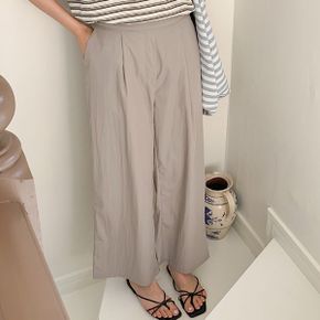 9부 와이드 팬츠 핀턱 뒷밴딩 바지 찰랑거리는 편한 슬랙스_P432252077