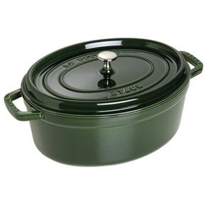 staub 33cm] IH La Cocotte Round 40509-691 스토우브 [코콧 타원형 바질 그린 양손 법랑 냄비