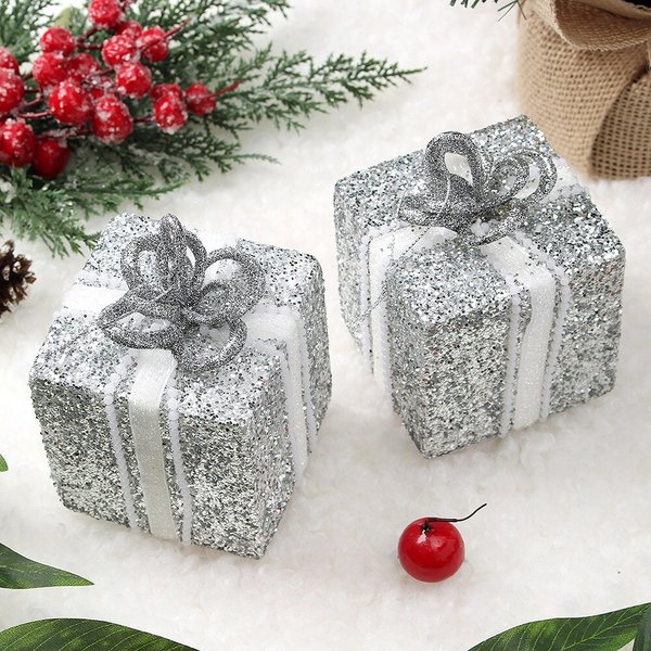 로열실버 트리 오너먼트 2p세트(반짝선물상자)