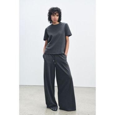 자라 우먼 ZARA 자라 헤비 코튼 트라우저스 바지 팬츠 - 컬러   Charcoal 그레이 8929978