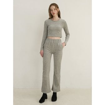 카인더베이비 velvet top & track pants set up - gray