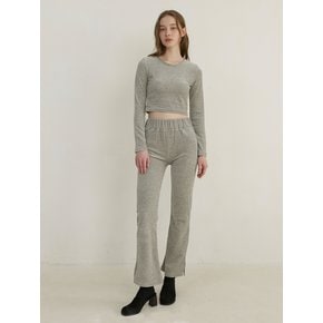 velvet top & track pants set up - gray