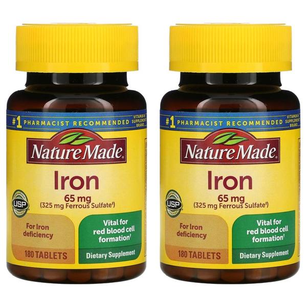 네이처 메이드 아이언 철분제 65mg 180정 2팩 Iron