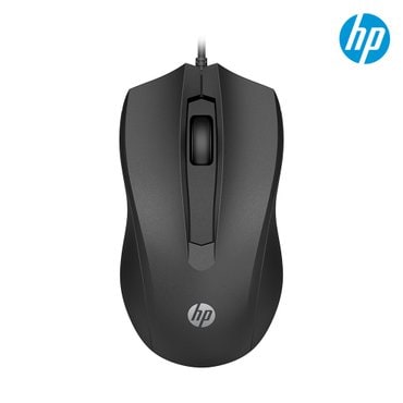 HP 100 마우스 6VY96AA 유선 최대 1600DPI 양손사용가능한 인체공학적 디자인