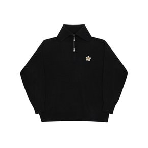 [UNISEX]화이트 플라워 자수 오버사이즈 카라 니트 집업_2color