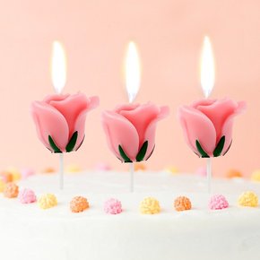 [디작소]장미꽃 생일초 3p 케이크 생일 파티초