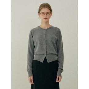 W Fine Wool Classic Cardigan_Gray