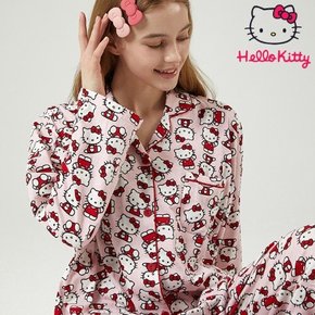 산리오 헬로키티 프리미엄 홈웨어 다이마루 면 긴소매 긴팔 상하세트 HK-4530