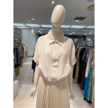 파프리카 린넨혼방 스탠카라 반팔 점퍼/SK2JP702