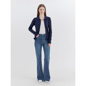 Classic Semi-Bootcut Flare Denim Pants - Deep Blue