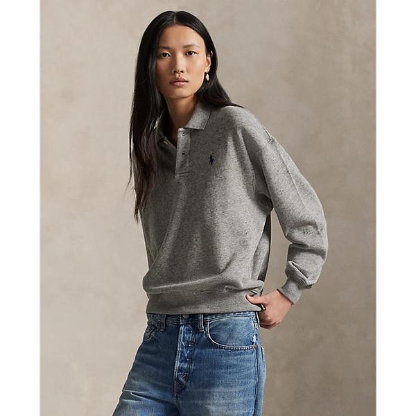 여성 라이트웨이트 플리스 롱 슬리브 폴로(WMPOKNINFB20864020)