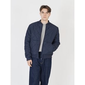 Quilting Zip-up Down Jumper (Navy)