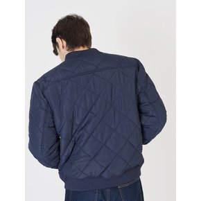 Quilting Zip-up Down Jumper (Navy)