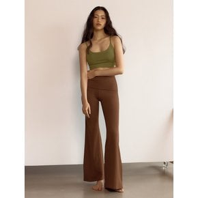 High Waist Bootcut Pants (Brown)