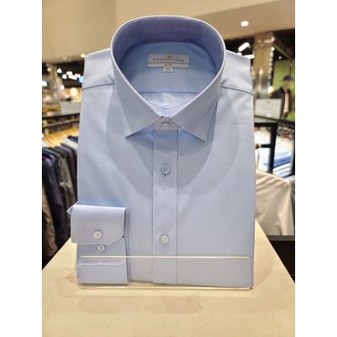카운테스마라 23FW(슬림핏/긴소매)구김없이 신축성 좋은 스판 세미와이드 블루셔츠 CDH3B51001B008K