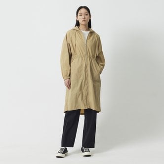 JAJU 여 라이트 후드 롱 점퍼(BEIGE / BLACK)