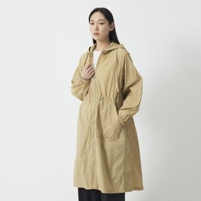 여 라이트 후드 롱 점퍼(BEIGE / BLACK)