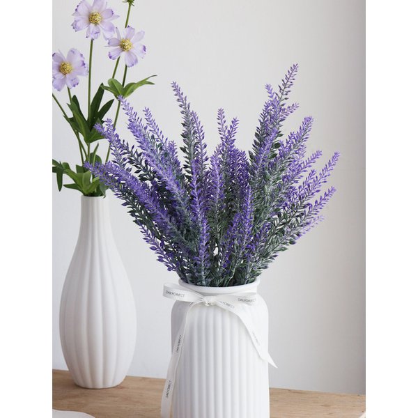 라벤더 조화 꽃장식 가랜드 촬영용 셀프웨딩 부케