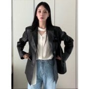 [컬러추가] Synthetic Leather Tailored Jacket_2color