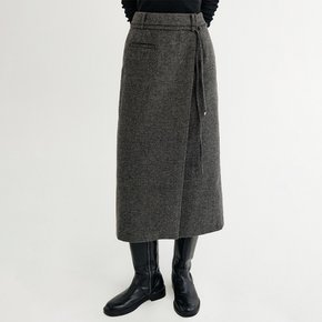 브리아나 울 랩 스커트_차콜 / BRIANA WOOL WRAP SKIRT_CHARCOAL