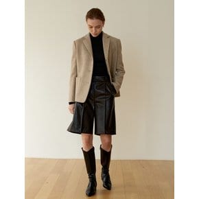 LEATHER BERMUDA SHORTS_DARK BROWN