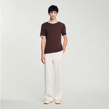 산드로옴므 [SANDRO HOMME] 투톤 패치 티셔츠 SH25S3MRR0689