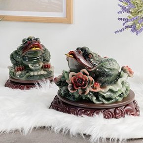 옥빛 삼족 두꺼비 장식 (2size)