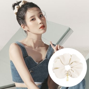 제이에스티나 아이유 픽LALA J 쉬폰 헤어 스크런치 - 화이트 (JALJHS3BS805FA000)
