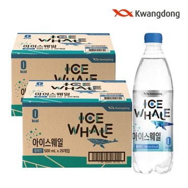 광동 아이스웨일 탄산수 500ml x 40pet 플레인(유/무라벨 랜덤){정상가 20900원]