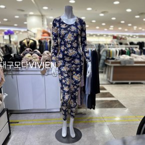 모달 꽃 프린트 여성 내의 세트 LG9277S NAVY