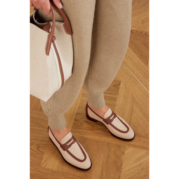 세르지오 가죽 트리밍 캔버스 로퍼 46376663162893138