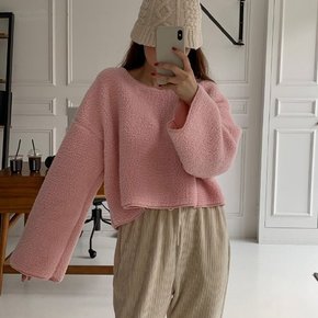 양털 크롭 뽀글이 티셔츠