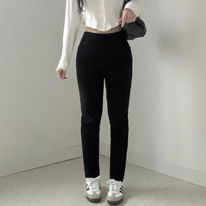 여성 겨울 블랙 기모 슬림 일자 밴딩팬츠