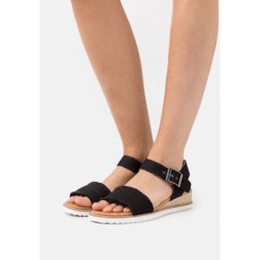 4561820 Skechers Wide Fit DESERT KISS - Wedge sandals black