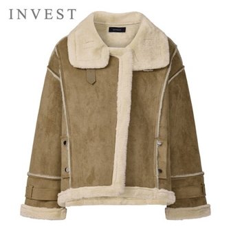 신세계라이브쇼핑 [인베스트] 내추럴 하이 넥 무스탕 코트_IN5W1CT1611