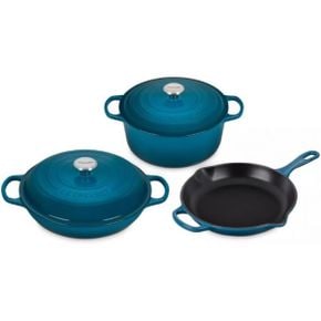 일본 르쿠르제 후라이팬0108 Le Creuset 5点 シグネチャー 鋳鉄調理器具セット マルセイユ 16772