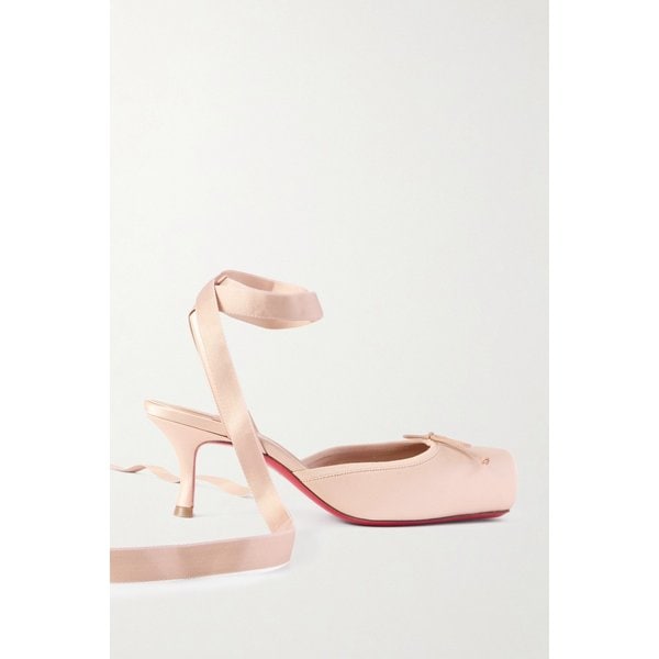 카시아 55 리본 디테일 그로스그레인 트림 새틴 펌프스 46376663162950917