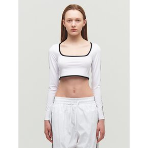 LINE CROP JERSEY SLEEVE, WHITE