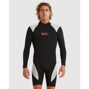 Quiksilver Mens 2/2mm Capsule Saturn Long Sleeve Spring Suit - BLACK/LUNAR ROCK