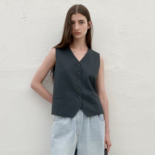 나인(Atelier Nain) [25S/S](택가:149,000원)에센셜 타스 셋업 베스트(VT-0277)
