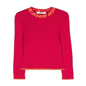 [MSGM]RIB KNITTED TURTLE NECK JUMPER GIRL - F3MSJGTN077 푸시아