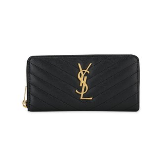  생로랑 여성 마틀라쎄 모노그램 로고 블랙 장지갑 358094 BOW01 1000