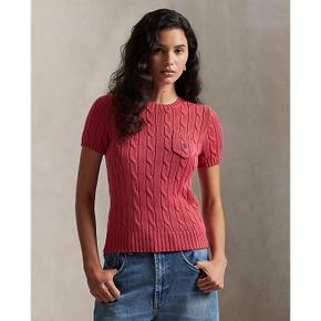 여성 케이블 니트 코튼 숏 슬리브 스웨터(WMPOSWENC021496610)