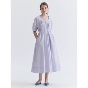 [정상가239,000원] Cotton Blend Tuck Pleats Long Dress  Lavender (WE3571T15T)