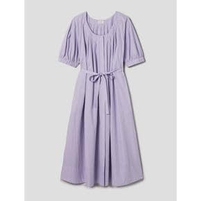 [정상가239,000원] Cotton Blend Tuck Pleats Long Dress  Lavender (WE3571T15T)