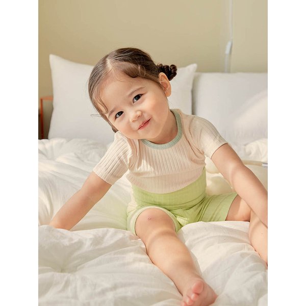 반팔 배색 배앓이방지실내복_5color