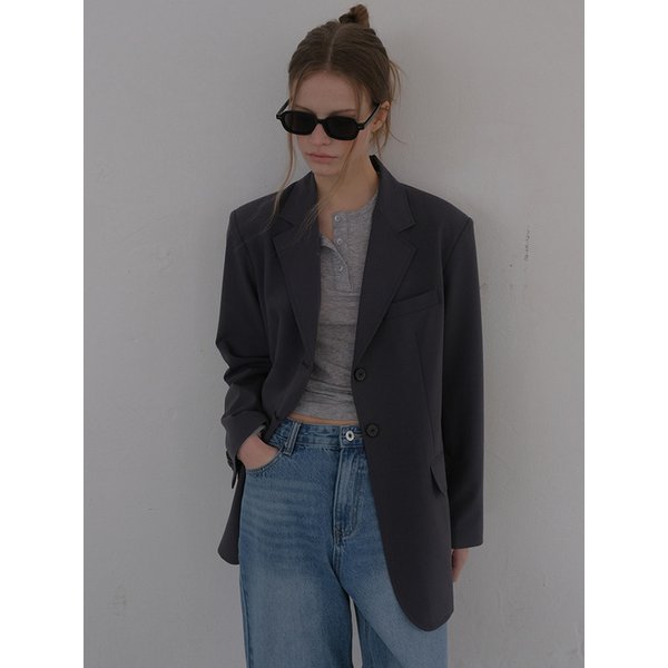 오드 클래식 버튼 자켓 (Charcoal gray)
