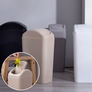 ETN 모던 스윙 회전형 뚜껑 휴지통 슬림 쓰레기통 분리수거함 화장실