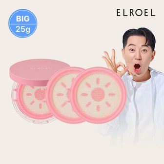 엘로엘 핑크 톤업 빅 선쿠션 본품 25g x 1개 + 리필2개_ELROEL