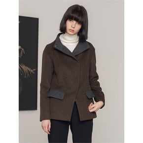 HIGH NECK HIDDEN BUTTON JACKET[A]